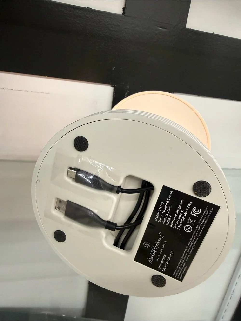 Hearth & Hand C LED Lantern - Portable Accent Light with adjustable brightness